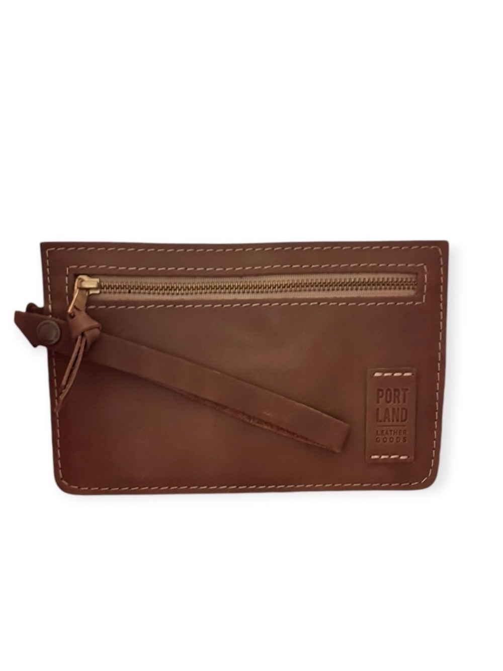 Portland Leather Brown Leather Wrist Strap Pouch